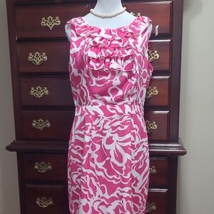 New With Tags Banana Republic Pinknand White Summer Dress